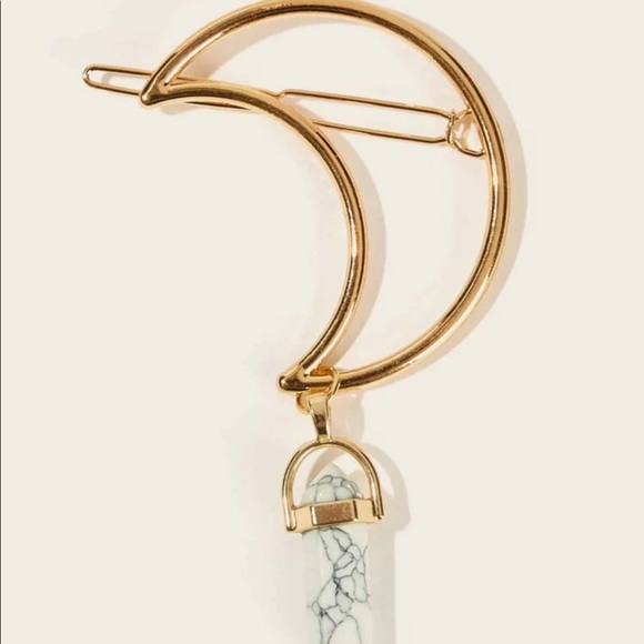 Moon & Marble Stone Charm Hairpin - Picture 6 of 7